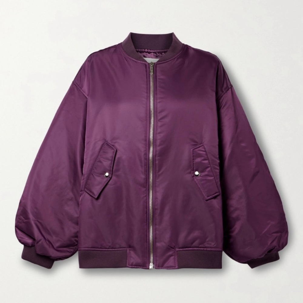 THE FRANKIE SHOP
Astra Bomber Jacket (Purple, M/L, Oversized)